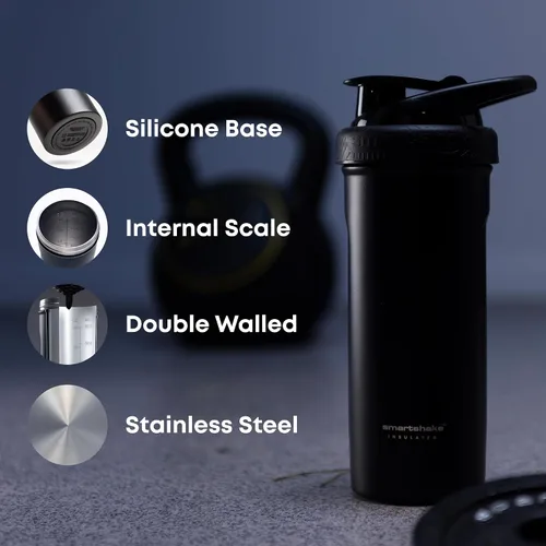 Miniatura 2 de Smartshake Vaso mezclador aislado de acero inoxidable para mezclas de proteínas, batidos y preentrenamiento, botella de agua de doble pared aislada