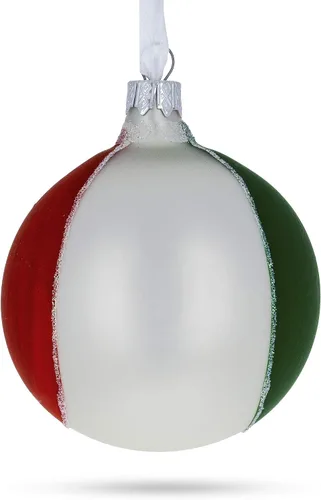 Miniatura 2 de Bandera de México bola de cristal adorno de Navidad 3.25 pulgadas