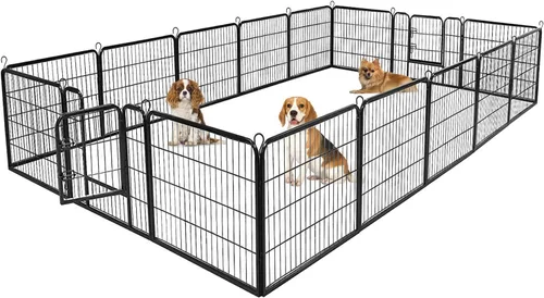 Miniatura 10 de BestPet Extensión de corral para perros 32 pulgadas, 2 paneles Corral resistente para mascotas con ejercicio de metal Paneles de cerca