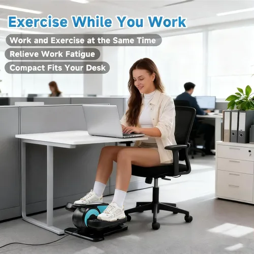 Miniatura 7 de Under Desk Elliptical Machine, Leg Exerciser for Seniors Adults, Adjustable Speeds Elliptical Trainer with Remote, Quiet & Portable Mini Seated