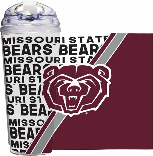 Miniatura 24 de Rico Industries Taza acrílica NCAA estándar de 24 onzas con tapa con bisagra, taza de doble pared oficialmente licenciada con pajita