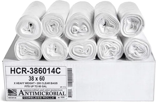 Miniatura 58 de Aluf Plastics Bolsas de basura de alta densidad, 10 galones, 1000 unidades, 6 micrones (eq), 24" x 24", transparentes, para baño, oficina