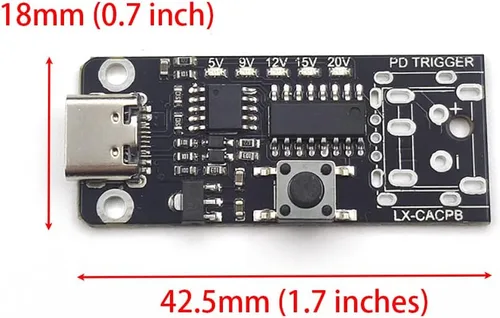 Miniatura 3 de 2 unids USB-C PD QC DC5V 9V 12V 15V 20V voltaje ajustable módulo de disparador de potencia 5A Tipo-C entrada hembra