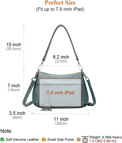 Miniatura 5 de Over Earth Bolsos de cuero para mujer, bolso de hombro pequeño Hobo para mujer