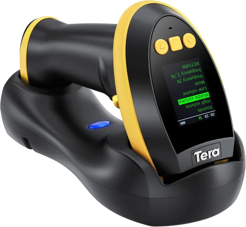 Miniatura 10 de Tera Escáner de Código de Barras Inalámbrico con Pantalla: Versión Pro 1D 2D QR con Teclado de Configuración, Cuna de Carga, Funciona con Bluetooth