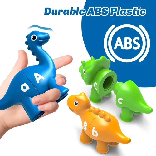 Miniatura 3 de 26 piezas de juguetes de aprendizaje del alfabeto de dinosaurios para niños de 3 a 5 años, juego de emparejamiento ABC de doble cara con mayúsculas