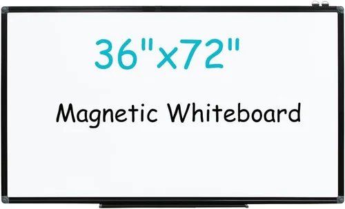 Miniatura 15 de XIWODE Pizarra magnética grande de borrado en seco de 32 x 44 pulgadas, marco de aluminio negro montado en la pared, suave y duradero, sin fantasmas