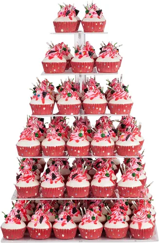 Miniatura 10 de Soporte redondo de 5-8 niveles para cupcakes., Transparente
