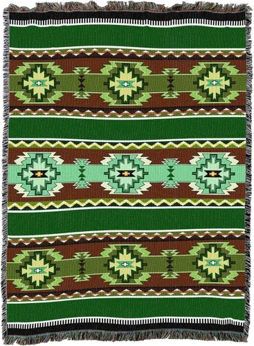 Miniatura 19 de Pure Country Weavers Rimrock Dusk Blanket XL – Inspirado en los nativos americanos del suroeste – Manta de regalo tejida de algodón – Fabricado