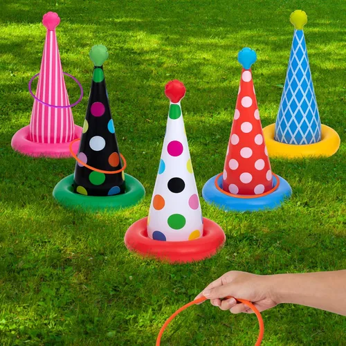 Miniatura 7 de Juego inflable de lanzamiento de anillos, juegos de fiesta de cumpleaños, juego de lanzamiento de anillos para niños y adultos, decoración de fiesta