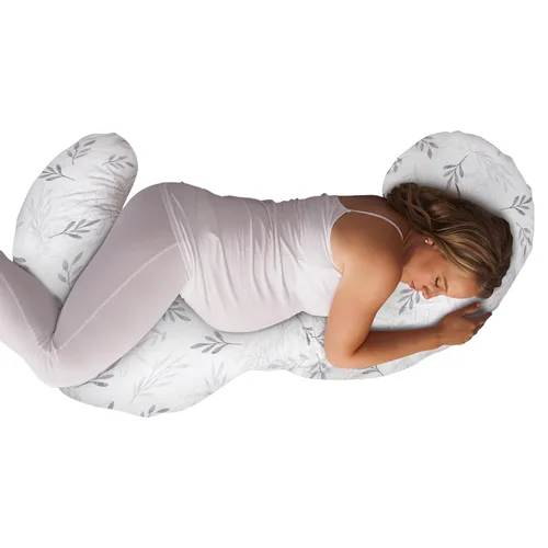 Miniatura 8 de Boppy - Almohada Total de Cuerpo para Embarazo con Algodón Orgánico, Funda Removible Fácil de Colocar en Color Biscuit para Soporte de Cuerpo