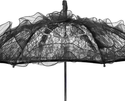 Miniatura 5 de Parasol, sombrilla de tela de encaje, sombrilla negra, sombrilla de boda, decoración artesanal para bodas, fiestas, fotos, regalos, bailes