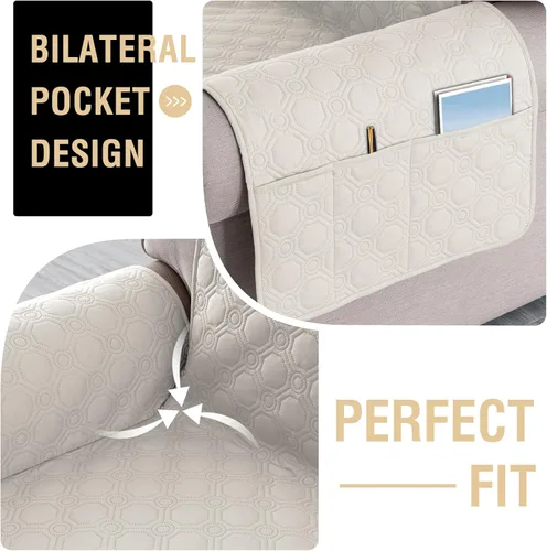 Miniatura 5 de PrinceDeco Funda para Silla y Sofá Impermeable Funda de Sillón Sofá Antideslizante Funda de Sofá Protector de Muebles con Correas Elásticas