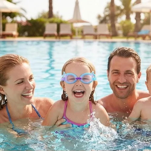 Miniatura 6 de Paquete de 2 gafas de natación para niños, sin fugas, antiniebla, impermeables, ajustables, para niños de 2 a 14 años