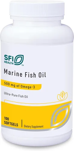 SFI Health Klaire Labs - Aceite de pescado marino ultra puro de 300 miligramos de EPA y 200 miligramos DHA Omega 3 sin sabor sin sabor a pescado,