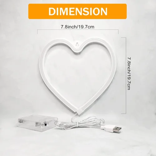 Miniatura 5 de Luces en forma de corazón, luz de neón de corazón azul, luces de corazón de San Valentín, luces de corazón enchufables, luces LED de San Valentín