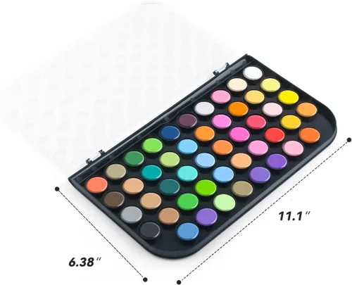 Miniatura 3 de TRANSON Juego de pintura de acuarela de 48 colores con 4 pinceles de pintura y 1 pincel de agua para adultos, estudiantes, principiantes y artistas