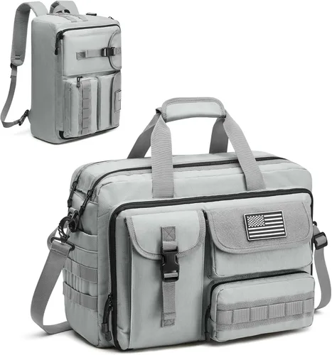 Miniatura 10 de G4Free Bolsa de mensajero grande para hombre, 3 en 1 para laptop, maletín para viajes de fin de semana, trabajo