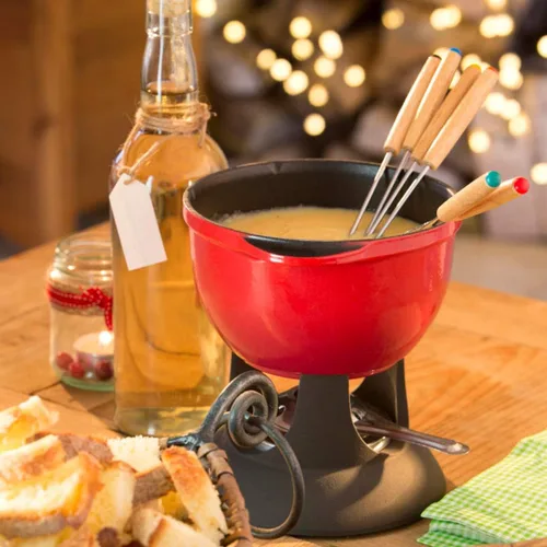 Miniatura 7 de STYDDI Tenedor para fondue, 18 tenedores de acero inoxidable para fondue de codificación de color con mango de madera para fuente de chocolate