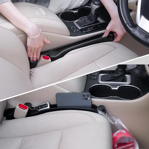 Miniatura 16 de Givifive Juego de 2 rellenos de espacio para asiento de automóvil, espuma suave, multifuncional, con organizador y función de gancho, tapón