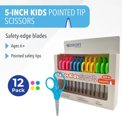 Miniatura 2 de Tijeras Westcott para niños diestros y zurdos, Variados 12