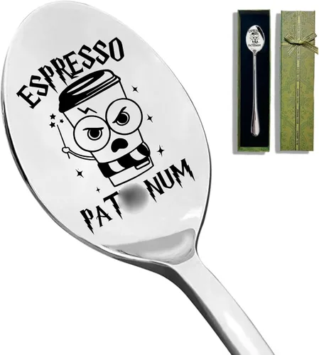 Divertida cuchara de acero inoxidable para amantes del café, cumpleaños, día de San Valentín, Navidad, Acción de Gracias, graduación, inauguración
