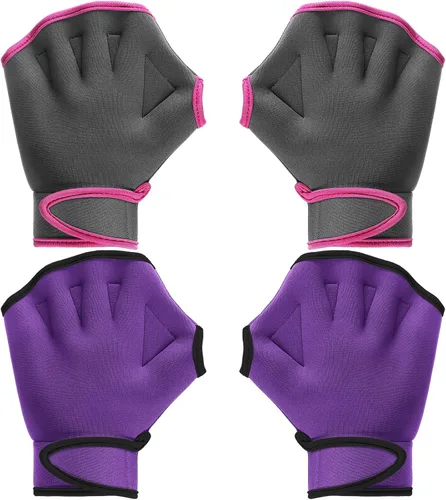 Miniatura 11 de Sumind 2 pares de guantes de natación de neopreno para entrenamiento acuático, guantes de neopreno, para fitness, aeróbicos acuáticos, entrenamiento