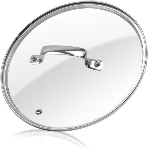 Miniatura 8 de HEVSTIL Tapa de vidrio templado resistente, tapa de vidrio templado, tapa de olla de vidrio transparente de 8 pulgadas/8.3 in, con mango de acero