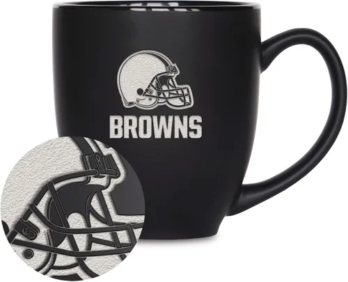 Miniatura 34 de Rico Industries Taza Bistro Mate Negra de Fútbol Americano NFL de 15 onzas - Para Bebidas Calientes o Frías - Logotipo del Equipo Grabado para una