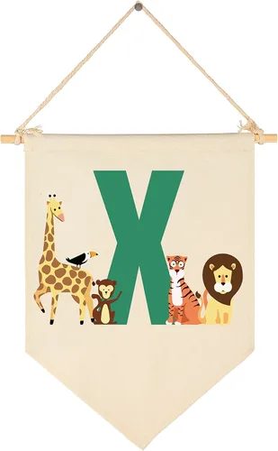 Miniatura 28 de Bandera personalizada de animales del bosque, regalos para bebé, niño, niña, recién nacido, banderín de safari de selva, letrero de pared, regalos