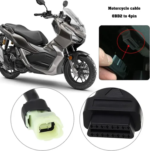 Miniatura 2 de The Lord of the Tools Cable de diagnóstico para motocicleta, cable adaptador OBD2 para motocicleta, cable adaptador de 4 pines, compatible