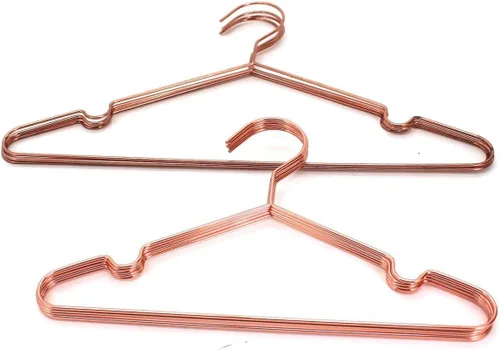 Miniatura 4 de Paquete de 30 perchas de 13 pulgadas para niños, color oro cobre rosa, con alambre de metal brillante, para almacenamiento y exhibición de camisas