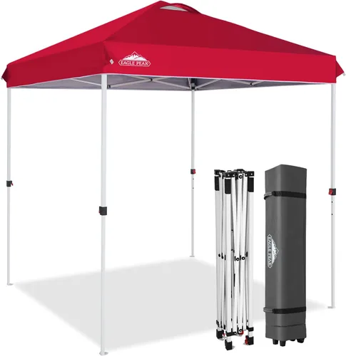 Miniatura 269 de EAGLE PEAK Tienda de campaña desplegable con bolsa de transporte con ruedas, 8 estacas, 4 cuerdas, 4 bolsas de peso, toldo de tienda de campaña