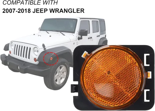 Miniatura 2 de Faro de señalización lateral de repuesto APA para Wrangler 2007-2018 con foco incluido lado izquierdo del conductor 55078145AA CH2550127 Lado