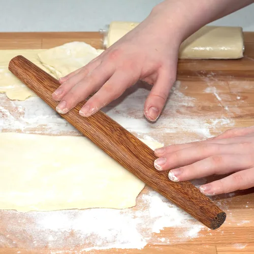 Miniatura 7 de Rodillo de madera para hornear largo con soporte de palillos para fondant, corteza de pastel, galletas, pastelería, 2 uds