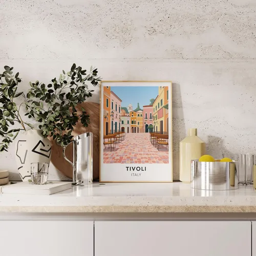 Miniatura 3 de Tivoli poster Italy print Tivoli travel print wall art, Italy travel poster