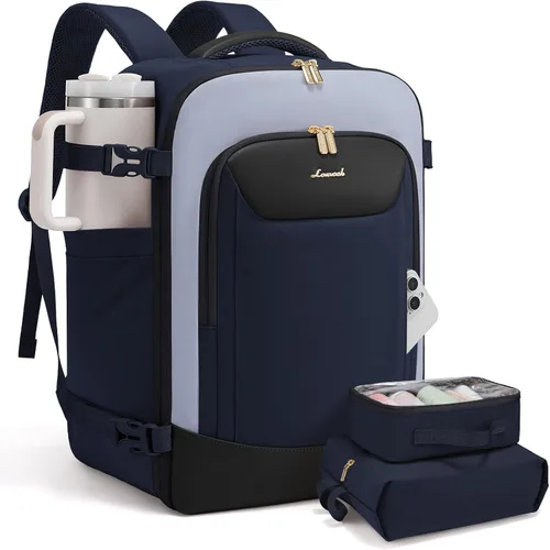 Miniatura 32 de LOVEVOOK Mochila de viaje de 40 L para mujeres y hombres, mochila grande de mano para aviones, bolsa de viaje para artículos personales de la TSA
