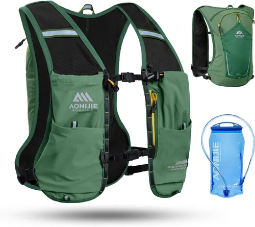 Miniatura 11 de AONIJIE Running Hydration Vest for Men & Women, 8L Hydration Backpack, Multiple Pocket Designs for Water Bottles/Bladders, Lightweight Breathable