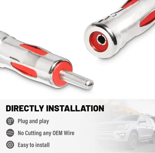 Miniatura 5 de RED WOLF Adaptador de antena de radio de coche, conector ISO a DIN, actualización de antena de fábrica para reemplazo estéreo de radio del mercado