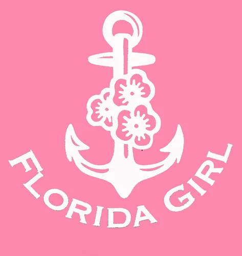 Miniatura 2 de Calcomanía de vinilo personalizada de Anchor Florida Girl, calcomanía de parachoques de playa de hibisco, para vasos, computadoras portátiles
