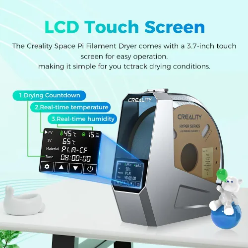 Miniatura 3 de Creality Space Pi - Secadora de filamentos de impresora 3D, calentamiento rápido de 360°, caja de secado, almacenamiento de filamento con calentador