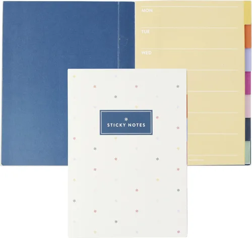 Erin Condren Colorido folleto de notas adhesivas funcionales con pestañas, juego de notas adhesivas de productividad de 7 secciones con 140 hojas en
