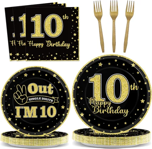 Miniatura 32 de 96 piezas de decoración de cumpleaños número 65 para hombres, platos y servilletas de papel para la mesa de pastel, suministros de mesa