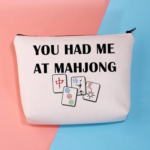 Miniatura 6 de BDPWSS Divertido Mahjong Mahjong Bolsa de Mahjong Amante Regalo Mahjong Azulejos Bolsa Mahjong Chica Cosméticos Bolsa Mahjong Juego de mesa Bolsa