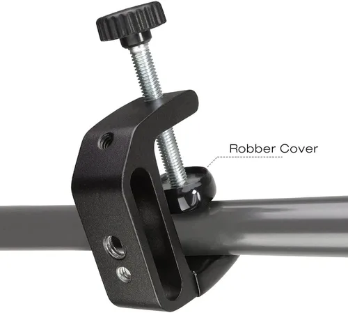 Miniatura 2 de Abrazadera universal de aluminio con abrazadera en C Soporte de montaje de escritorio con rosca de 1/4" y 3/8" Negro (paquete de 4)