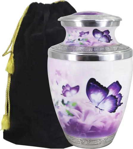 Miniatura 12 de M MEILINXU Urna para cenizas para adultos, hombre y mujer, urnas de cremación para cenizas humanas, hombre y mujer adultos, entierro, mariposas