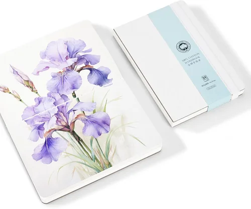 Lightwish Cuaderno de acuarela, papel de acuarela 100% algodón prensado en caliente, 140 lb/300 g/m² sin ácidos, 24 hojas 13 x 19 cm, cuaderno de
