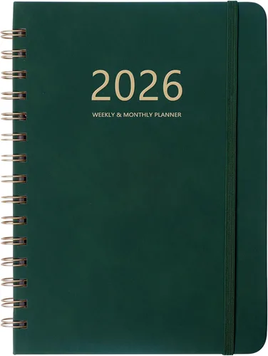 Miniatura 12 de Agenda 2026 – Agenda semanal y mensual 2026, enero 2026 a diciembre 2026, 6.4 x 8.5 pulgadas, agenda diaria con pestañas mensuales, cierre elástico