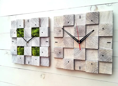 Miniatura 2 de Wall Clock, Christmas gift, Square Clock, Wooden Wall Clock, Scandinavian Decor, Unique Wall Clock, Modern Clock, Hanging Clock