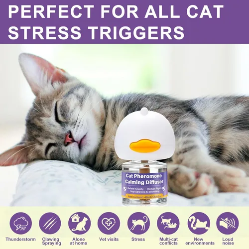 Miniatura 6 de Recambios calmantes para difusor de feromonas para gatos y gatitos reducen eficazmente la lucha contra la pulverización y los arañazos, calma